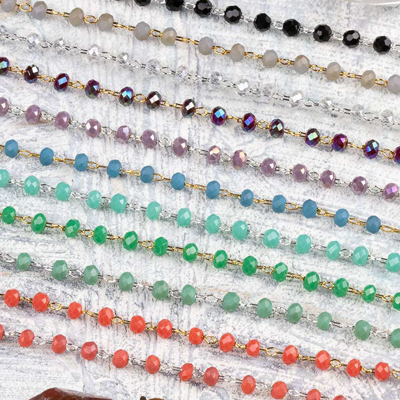 Handmade Chain with Crystal Rondelles Handmade Chain with Crystal Rondelles