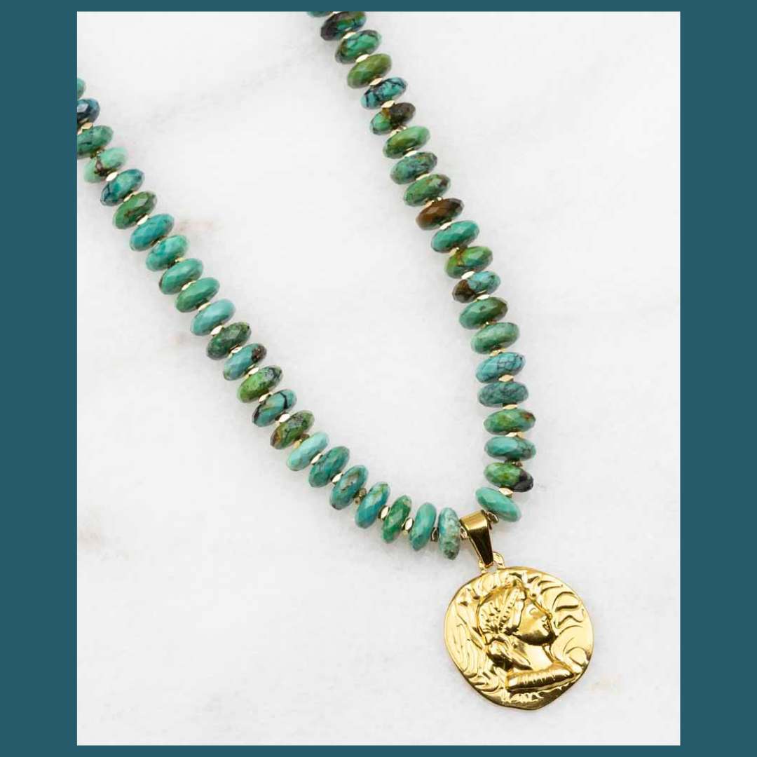 Turquoise Coin Necklace Turquoise Coin Necklace