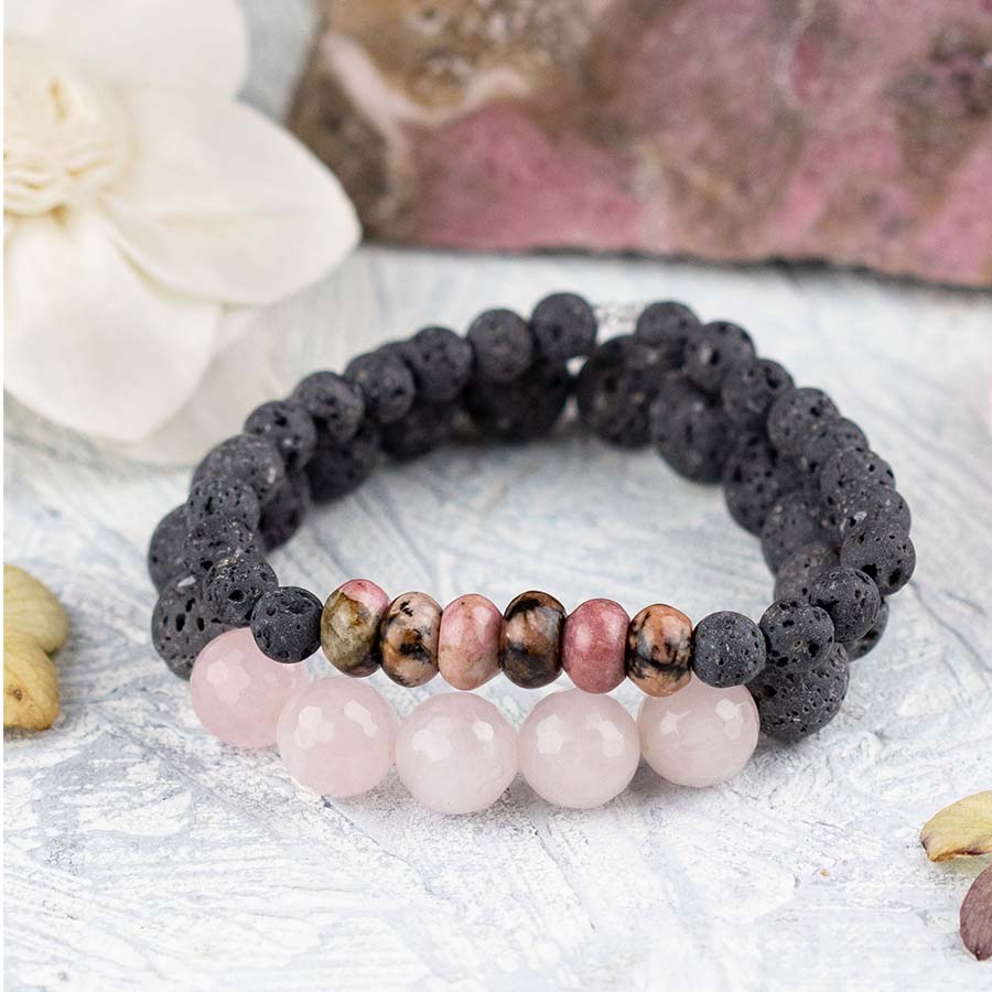 Design Ideas - Bracelet Designs - Rhodonite, Rose Quartz, and Lava ...