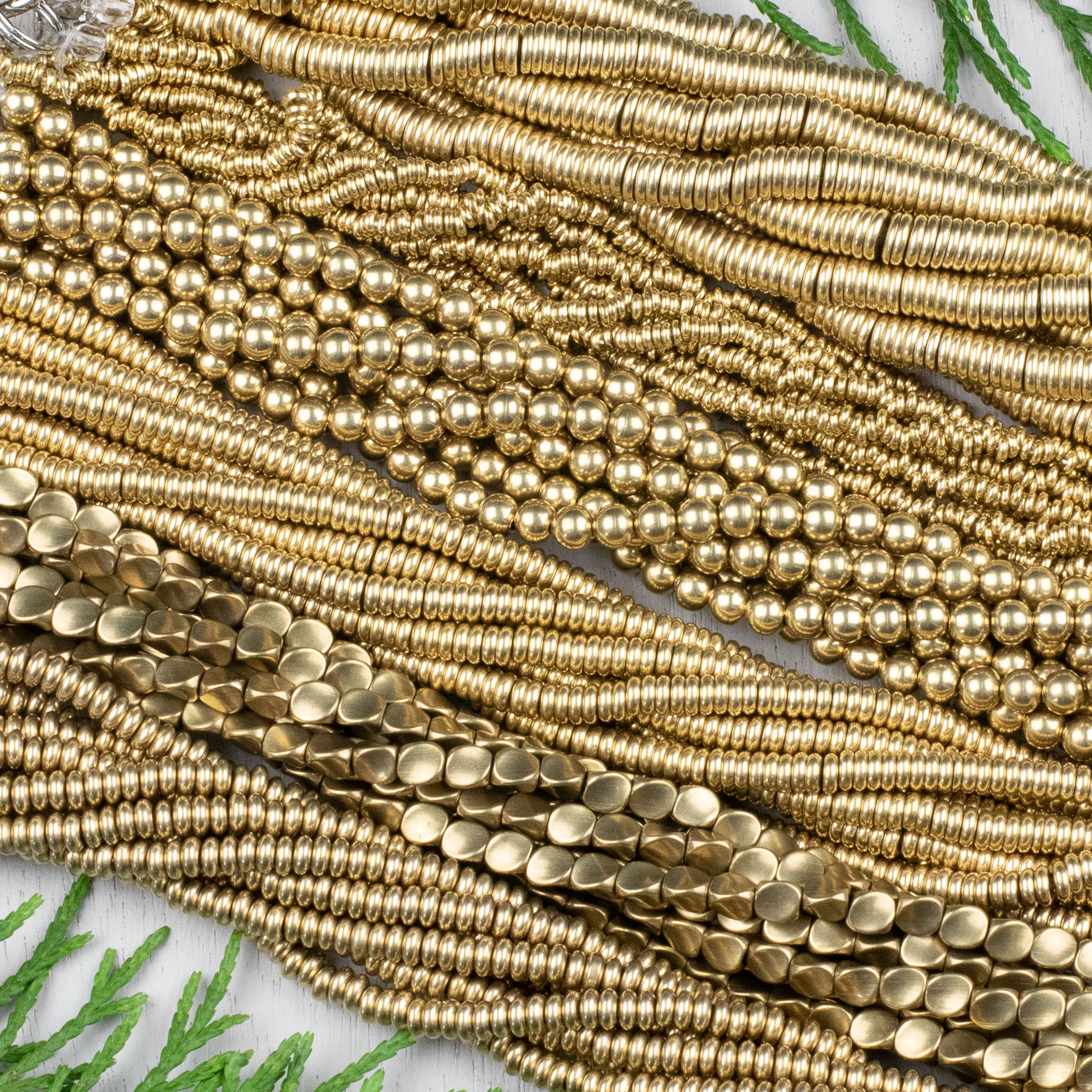 Gold Plated Brass Beaded Chains, 1.5mm Chain With 3mm Faceted