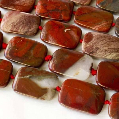 Apple Jasper 18x25mm Knotted Rectangle - 16