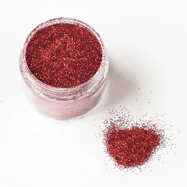 Red Extra Fine Glitter - 15 gram container