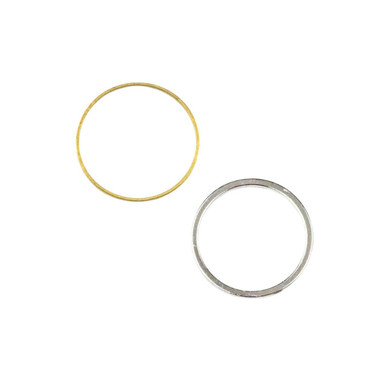 Brass 16mm, .5mm Thick Hoop Link Components - 6 per bag