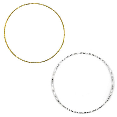 Brass 60mm Textured Hoop Components - 6 per bag