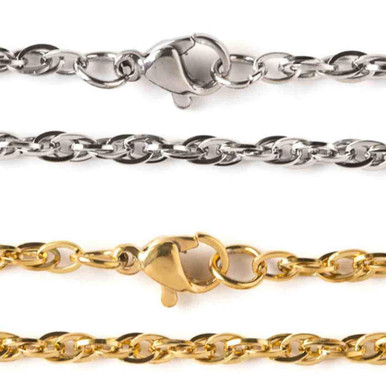 Stainless Steel 3mm Rope Chain Necklace - SS08