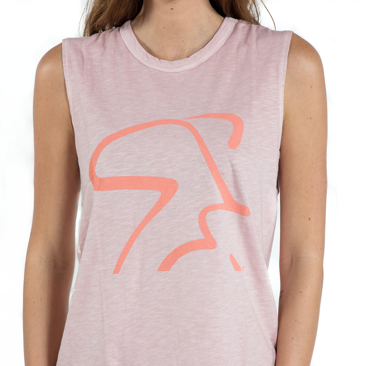 Spinning Inside Out Garment Dyed Slub Sleevless T-Shirt - Rose Quartz Pigment by Spinning
