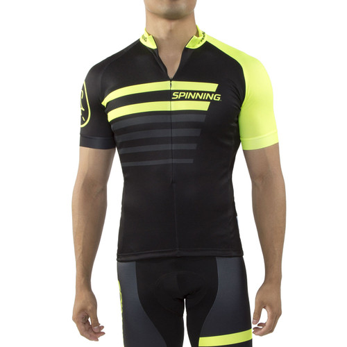 black yellow cycling jersey