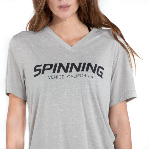 Spinning® Unisex Venice Jersey Short Sleeve V-Neck Tee - Stone Marble