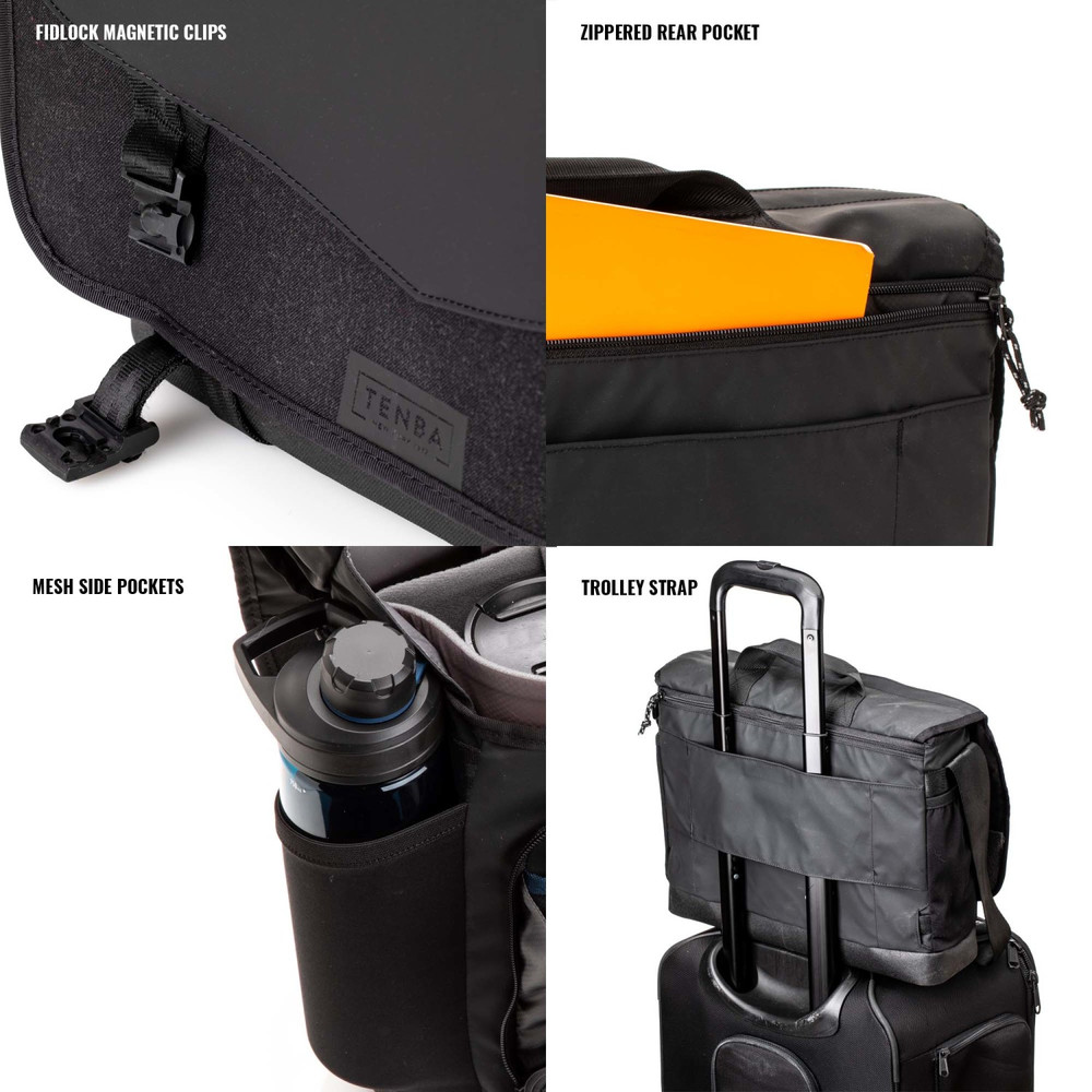 DNA 16 Slim Messenger Bag Black, Waterproof Bag (638-574) | Tenba
