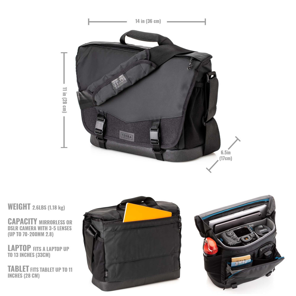 DNA 13 Messenger Bag Black, Shoulder Bag (638-572) | Tenba