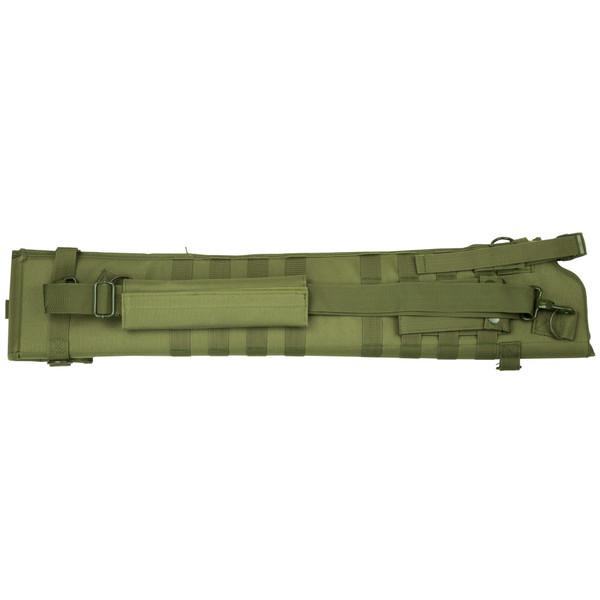 NcSTAR Shotgun Scabbard, Green, Nylon, 29" Length, Six Metal D-Ring locations, Includes Padded Shoulder Sling CVSCB2917G