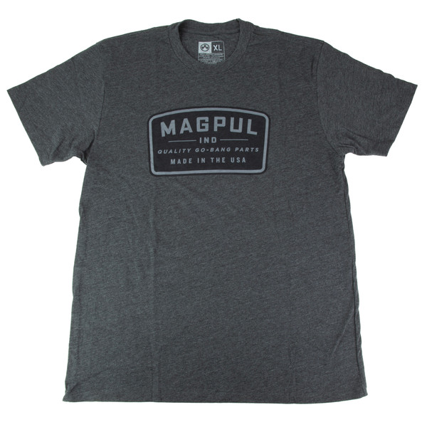 Magpul Industries Go Bang Parts Patch, T-Shirt, Extra Large, Cotton Polyester Blend, Charcoal MAG1526-010-XL