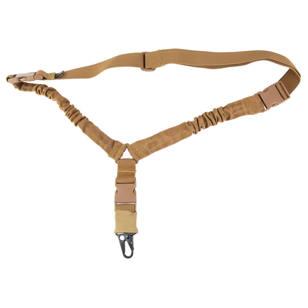 Bulldog Cases Tactical Sling, Tan, 1", Single Point Bungee Sling, Quick Release Buckle BDT829T