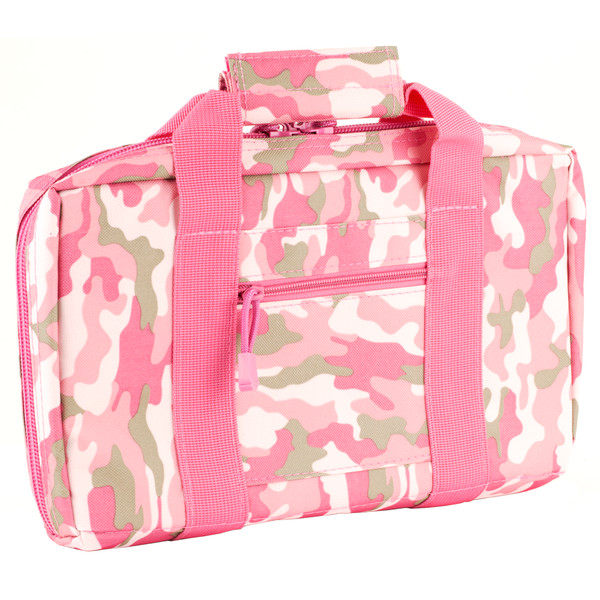 NcSTAR Discreet Pistol Case, Nylon, Pink, Two Padded Handgun Compartments, Six Elastic Magazine Loops, Carry Handle CPP2903