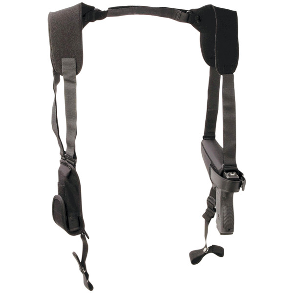 Uncle Mike's Horizontal Pro Pak Shoulder Holster, Size 15, Fits Large Auto With 4.5" Barrel, Ambidextrous, Black 77150