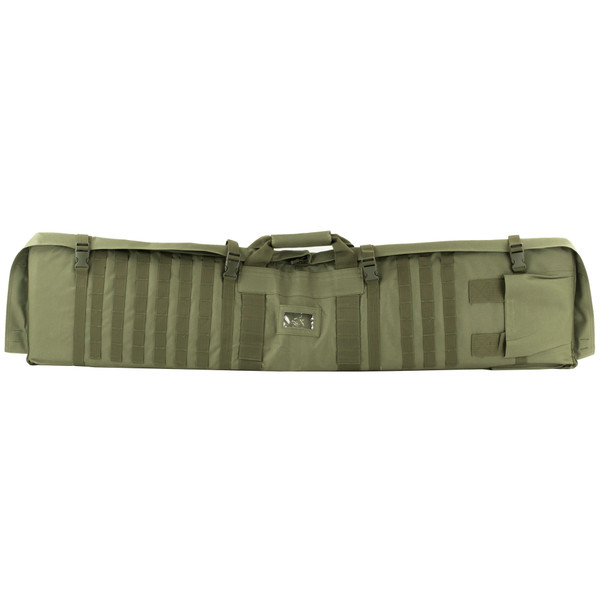 NcSTAR Rifle Case Shooting Mat, 48" Rifle Case, Unfolds to 66" Shooter's Mat, Nylon, Green, Exterior PALS Webbing, Includes Backpack Shoulder Straps CVSM2913G