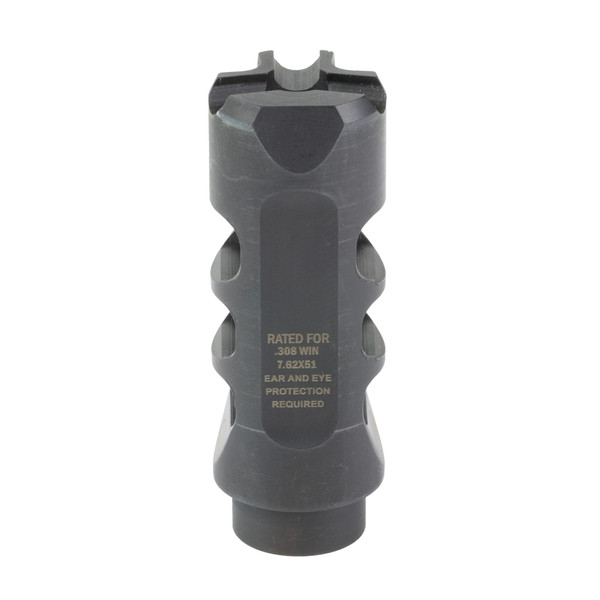 Ultradyne USA Mercury, Compensator Muzzle Brake with Timing Nut, AR, .308 Winchester/7.62NATO, 5/8X24 Thread Pitch, .975" Outside Diameter, Stainless Steel, Black UD10817