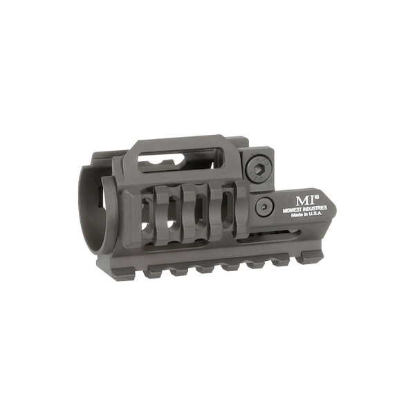 Midwest Industries Tri-Rail, One-Piece Free Float Handguard, Fits MP5K, Hard Coat Anodized Finish, Black, M-LOK Angled Slots MI-MP5K-TRIRAIL