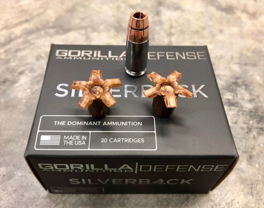 Jacketed hollow point defensive ammunition close-up