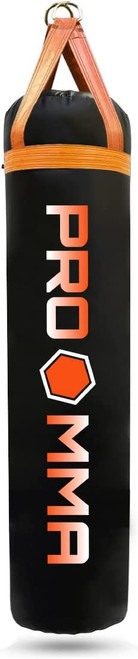 PRO MMA 100LB Heavy Punching Kicking Bag Black/Orange