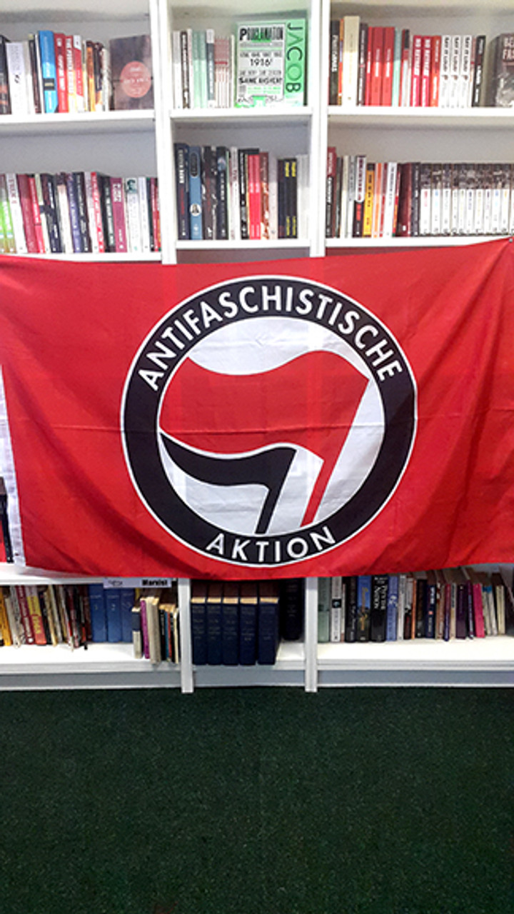 Antifa Antifaschistische Flag Red 5 X 3ft Calton Books Sp Ltd