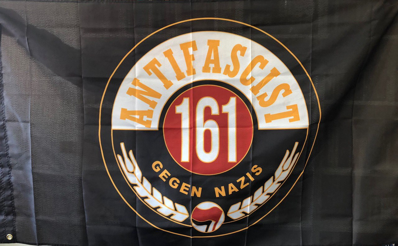 161 Antifascist Black 5 X 3 Flag Calton Books Sp Ltd