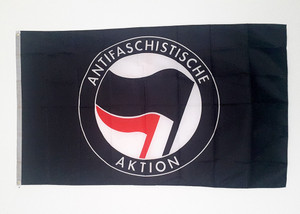 Black ANTIFA flag size 5 feet x 3 feet Black ANTIFA flag size 5 feet x 3 feet