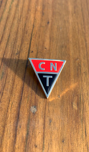 Reproduction CNT enamel badge 24.8mm x 25 mm with brooch fixing.
Reproduction CNT enamel badge 24.8mm x 25 mm with brooch fixing.