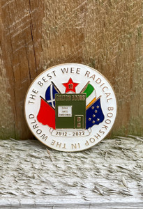 Calton Books 10th anniversary enamel badge Calton Books 10th anniversary enamel badge