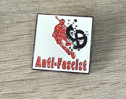 AntiFascist Smash Fascism enamel badge