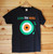 LOVE THE REBS three colour hand screened printed black t LOVE THE REBS three colour hand screened printed black t