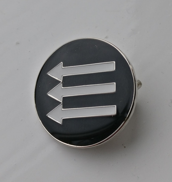 AntiFascist circle enamel badge.