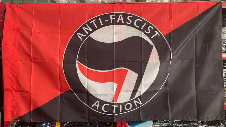 Anti-Fascist Action Syndicalist, AnCom Flag (red/black) - 5 x 3ft