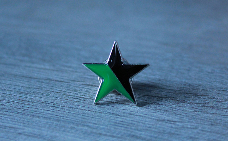 Black and Green Star (Eco-Anarchist) enamel badge