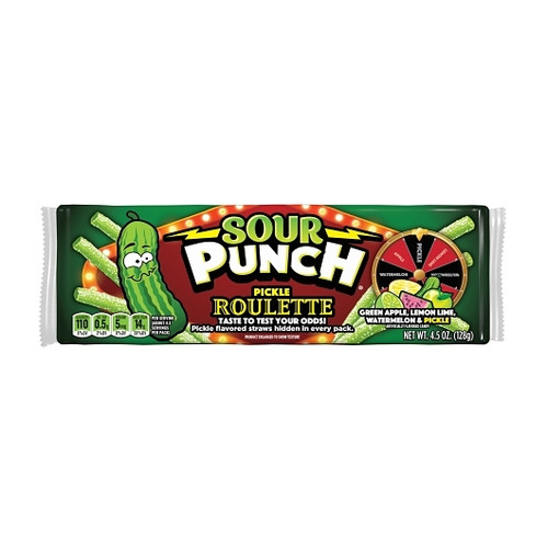 Sour Punch Straws Pickle Roulette Good Count 4.5 Ounce 12 Count