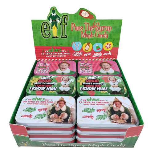 Elf Pass The Syrup Maple Candy Tin 1.5 Ounce 18 Count