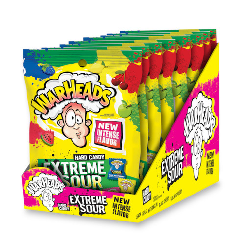 Warheads Extreme Sour Candy 3.25 Ounce 8 Count Peg Bag