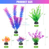 AQUANEAT Artificial Fish Tank Plants, Plastic Aquarium Decorations, 10pcs 