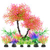 AQUANEAT Artificial Fish Tank Plants, Aquarium Plastic Tree Decoration Set, 11pcs 