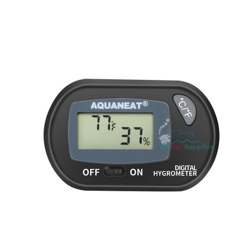 AQUANEAT Reptile Thermometer Hygrometer for Reptiles Rearing Box with Suction Cup
