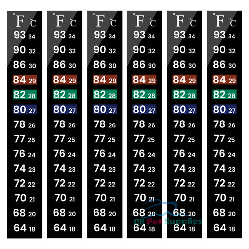 AQUANEAT 6 PCS Aquarium Thermometer Strips, Fish Tank Thermometer Sticker 