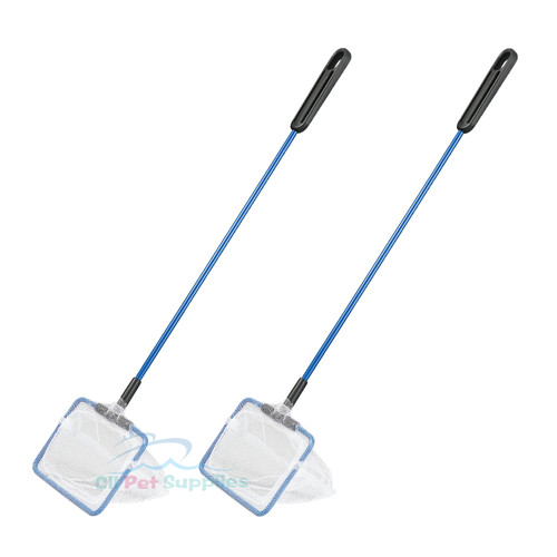 AQUANEAT 2pcs Aquarium Fish Net, Small Fish Tank Cleaning Net, Wastes Skimmer