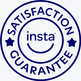 Instasmile satisfaction guarantee round logo
