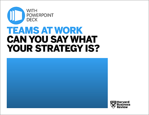Teams at Work: Can You Say What Your Strategy Is?