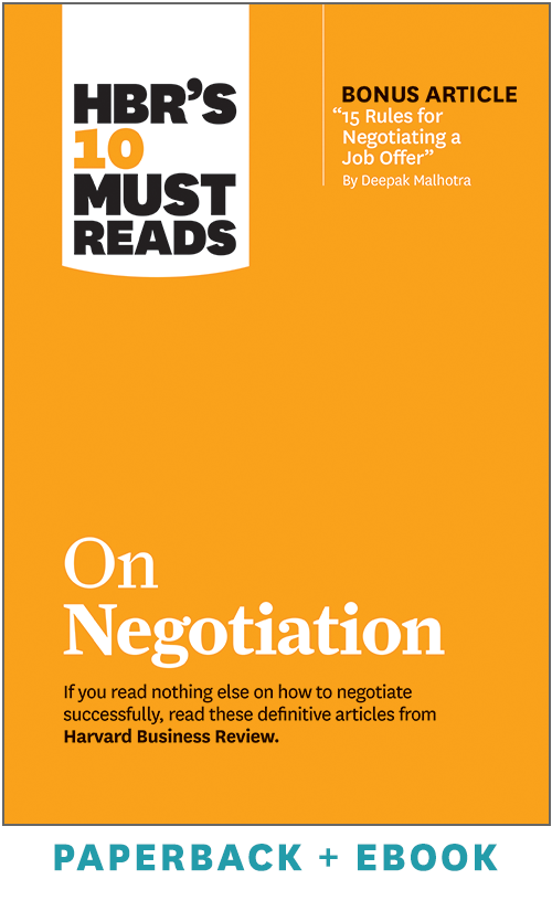 HBR's 10 Must Reads on Negotiation (Paperback + Ebook) ^ 1082BN