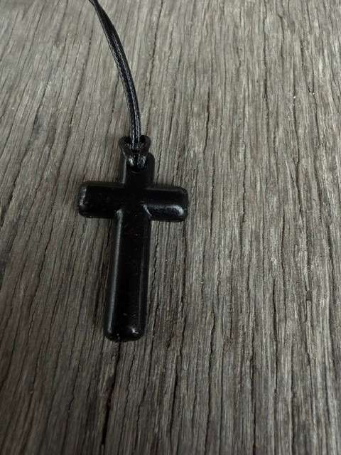 Coal Cross Necklace  Style C