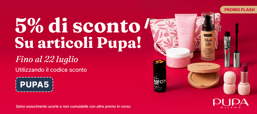 5% di sconto su articoli Pupa