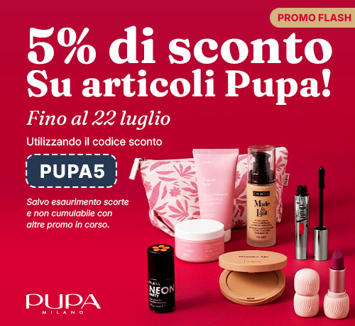 5% di sconto su articoli Pupa