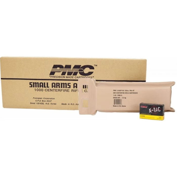 PMC X-TAC Battle Pack 5.56NATO Rifle Ammo - 55 Grain | FMJ-BT | 1000rd (5 Battle Pack) Case