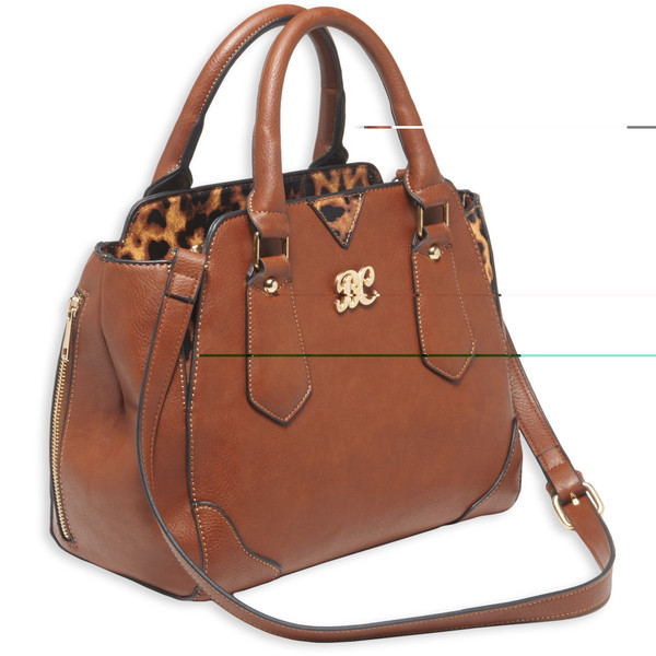 BULLDOG SATCHEL PURSE W/HLSTR CHSTNT